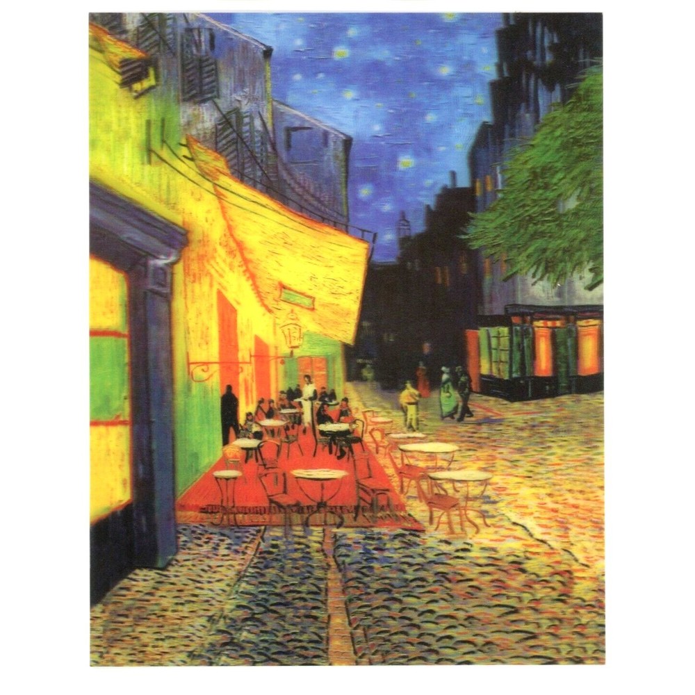 Cafe Terrace at Night by Vincent Van Gogh Art Photo Print 8" x 10" Lenticular 3D